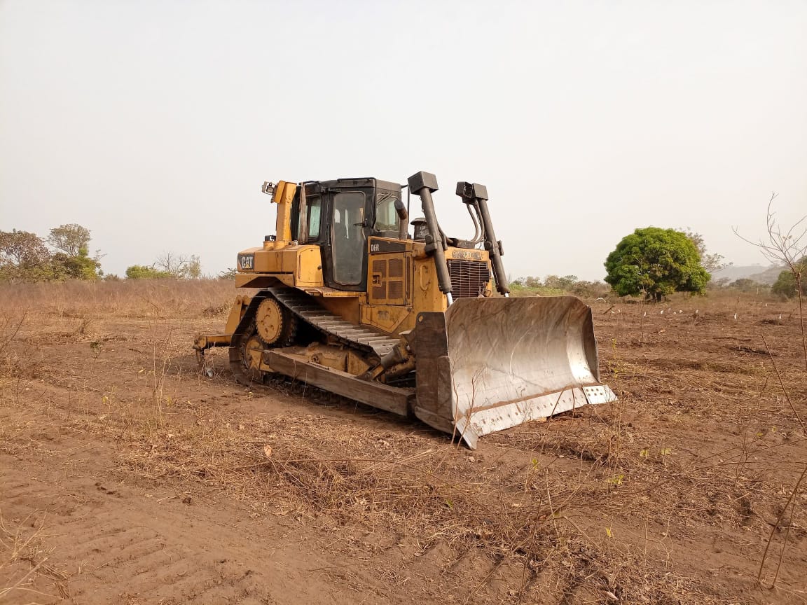 Mechanised land preparation in progress